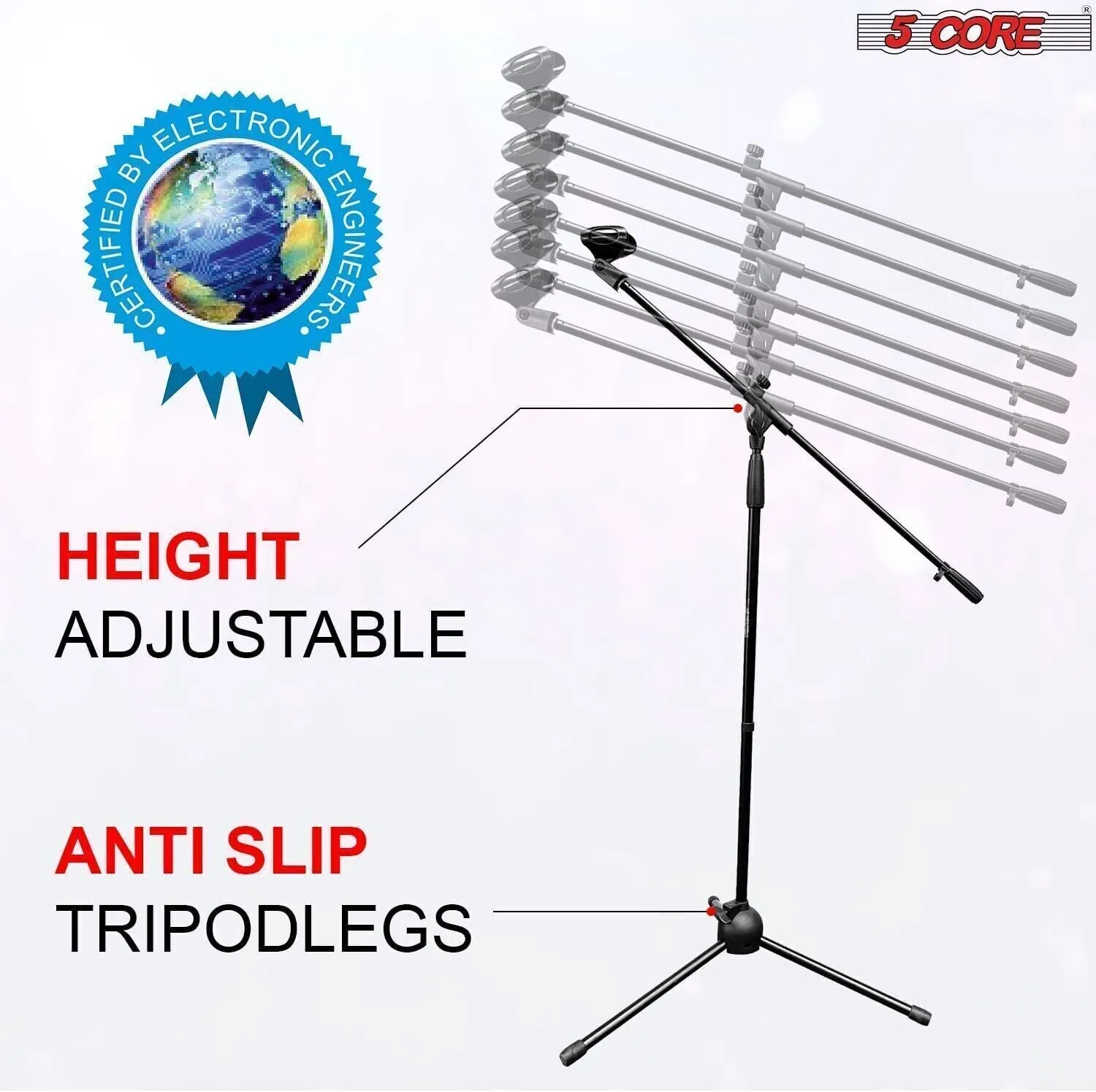 5 Core 360 Rotating Microphone Stand Boom Arm Foldable Tripod with