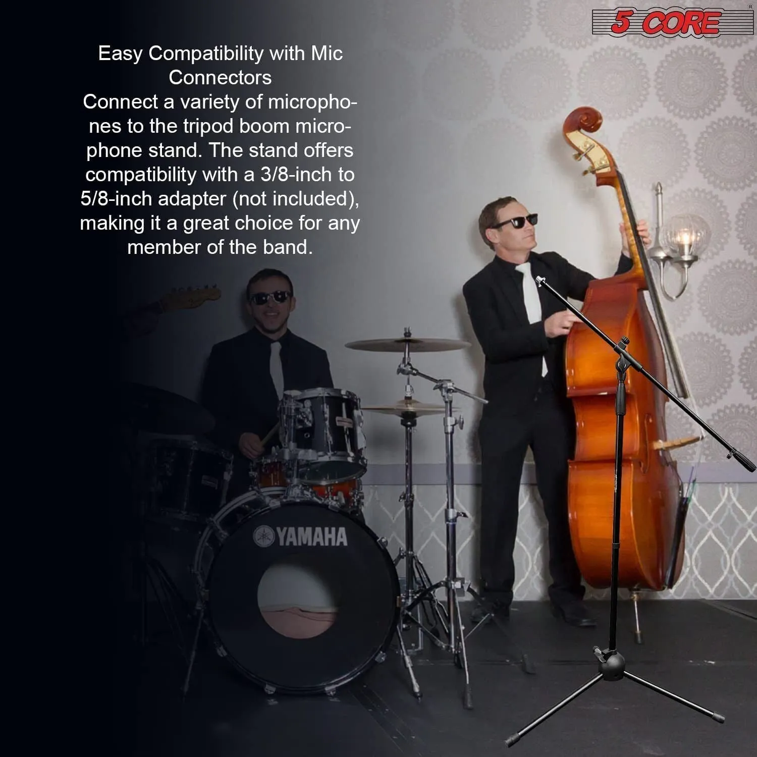 5 Core 360 Rotating Microphone Stand Boom Arm Foldable Tripod with