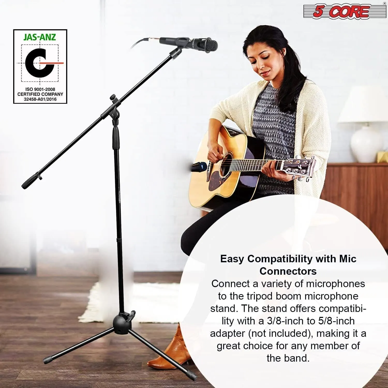 5 Core 360 Rotating Microphone Stand Boom Arm Foldable Tripod with