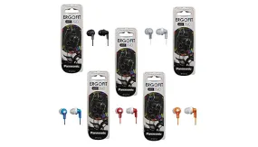 5 Pk: Panasonic ErgoFit In-Ear Earbud Headphones