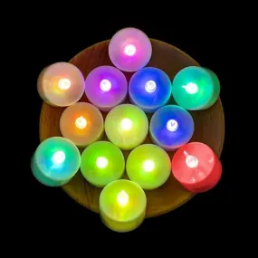 B S NATURAL Flameless Candles LED Heart Shape Tea Light Candles Multi Color Electrical Diya Candles Battery Operated Fake Candles for Gift/(Pack of 12)