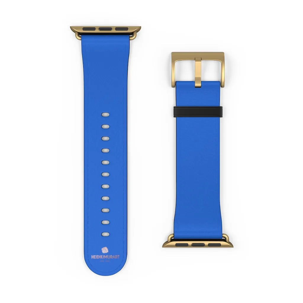 Blue Apple Watch Band, Solid Color 38mm/42mm Watch Band Strap For Apple Watches- Made in USA