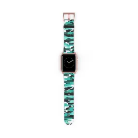 Blue Camo Apple Watch Band, 38mm/42mm Designer Best Watch Bands- Made in USA