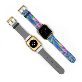 Blue Diamond Apple Watch Band, Geometric Print 38mm/42mm Watch Band-Made in USA