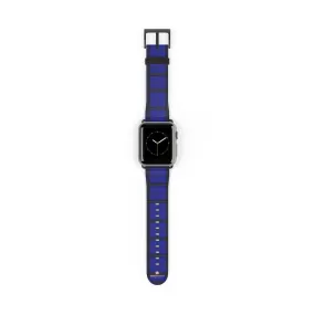 Blue Plaid Apple Watch Band, Tartan Scottish Print 38mm/42mm Watch Bands- Made in USA