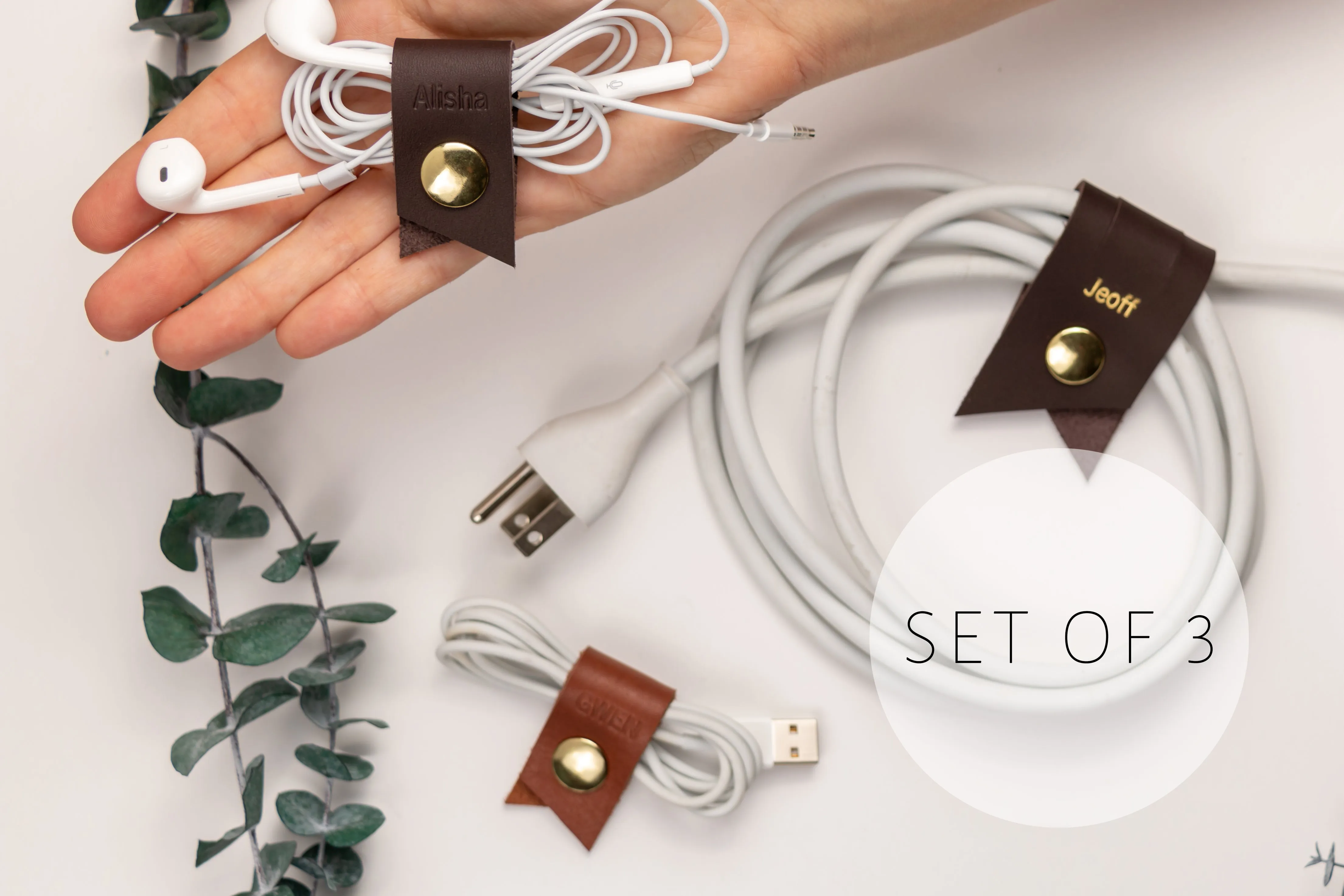 Cord & Cable Holder Set of 3 [Snap Closure]