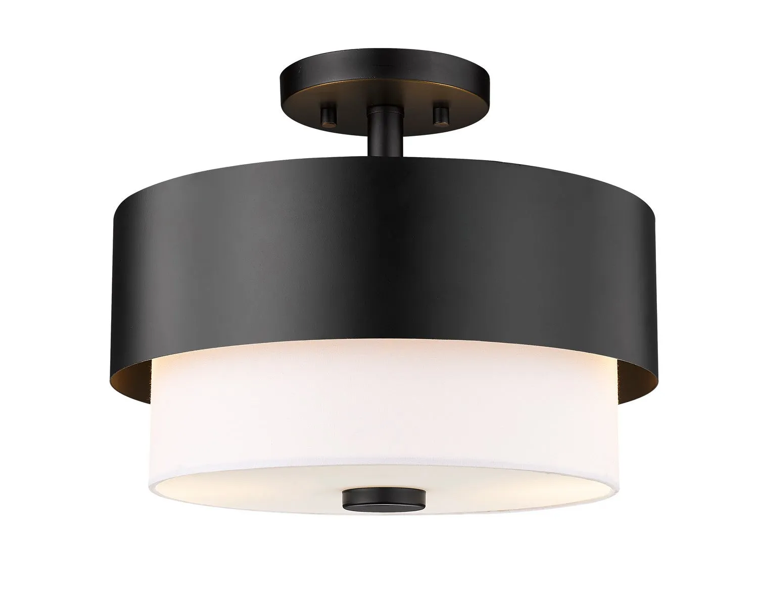 Counterpoint Two Light Semi Flush Mount in Matte Black