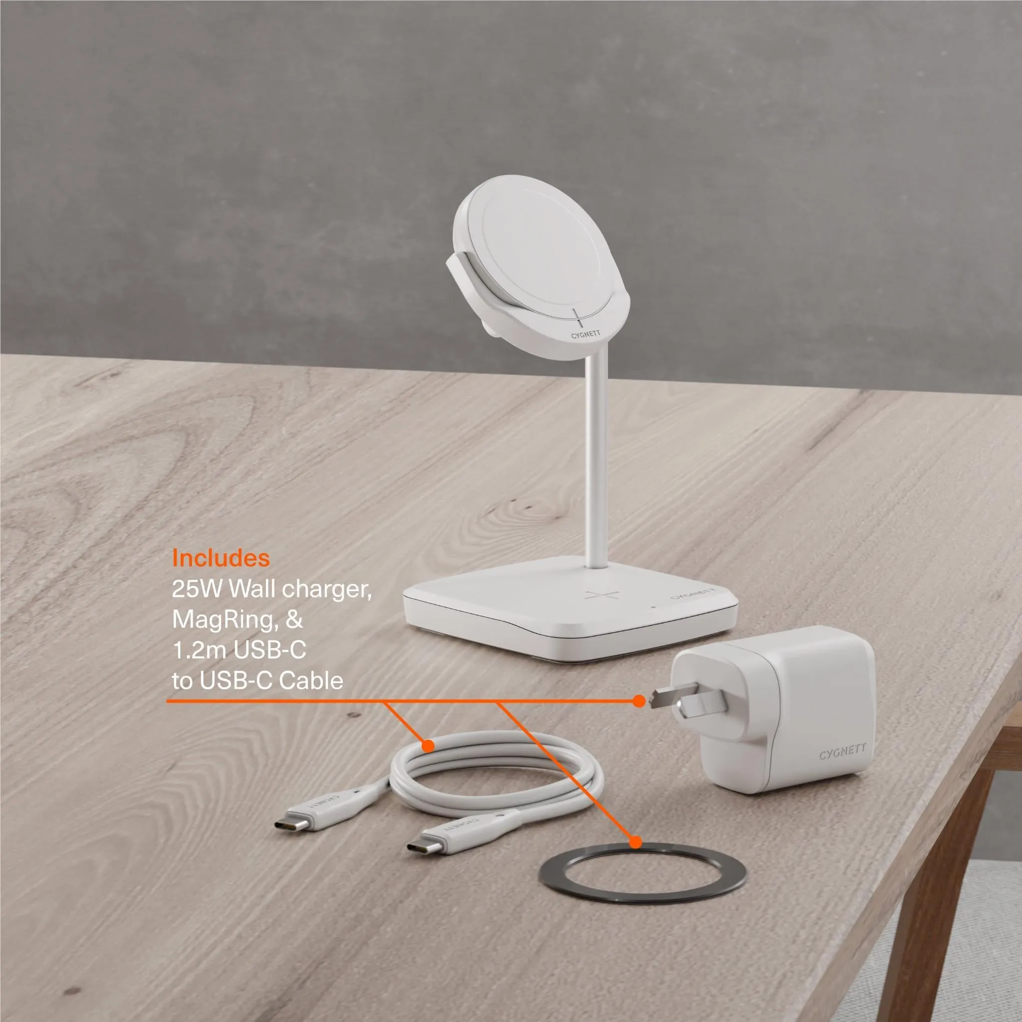 Cygnett Qi2.0 2-in-1 Wireless Chargebase (White)