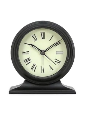 Desk and Table Analog Clock for Office and Home, (Black & White)