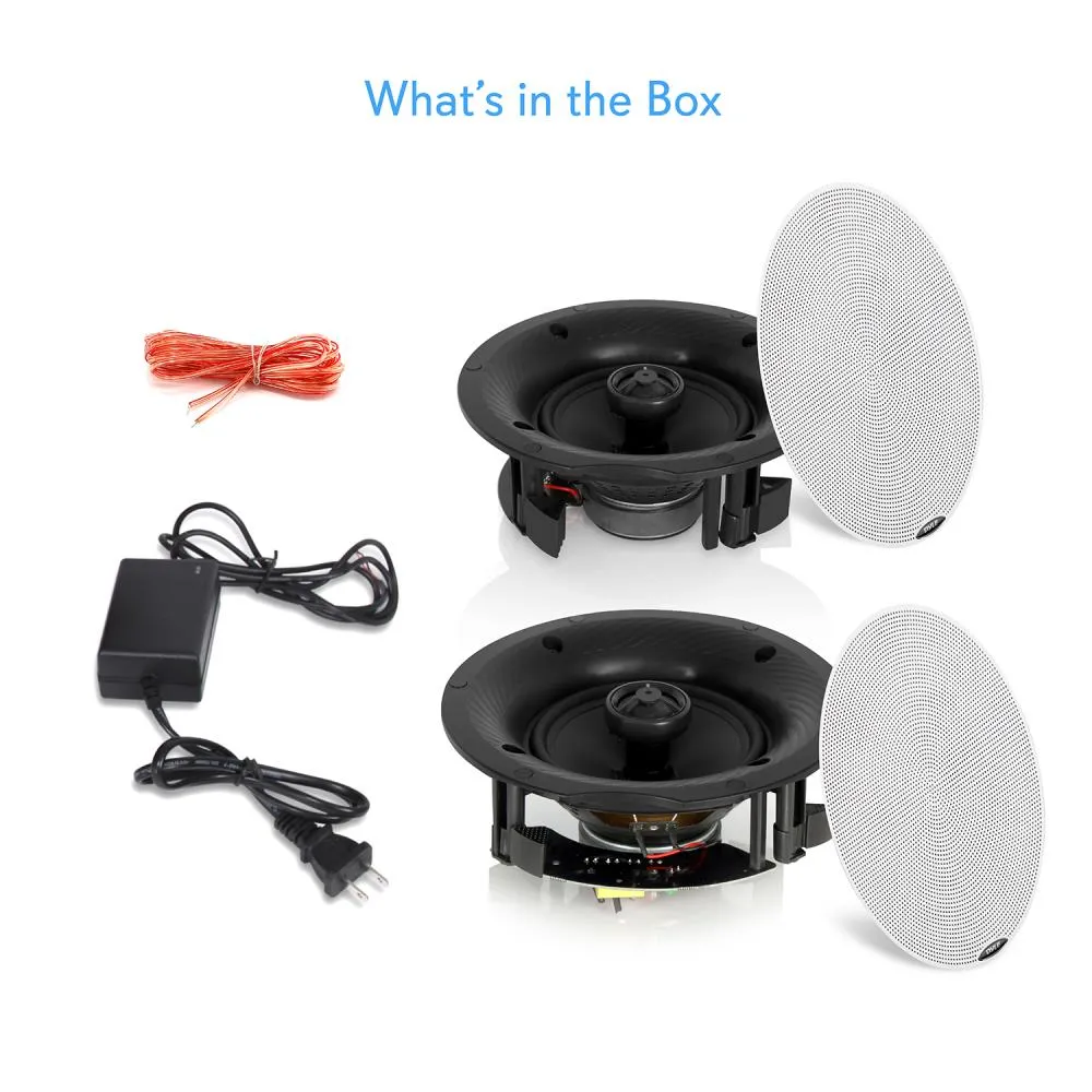 Dual 5.25’’ Bluetooth Ceiling / Wall Speaker Kit, (2) Flush Mount 2-Way Speakers, 240 Watt