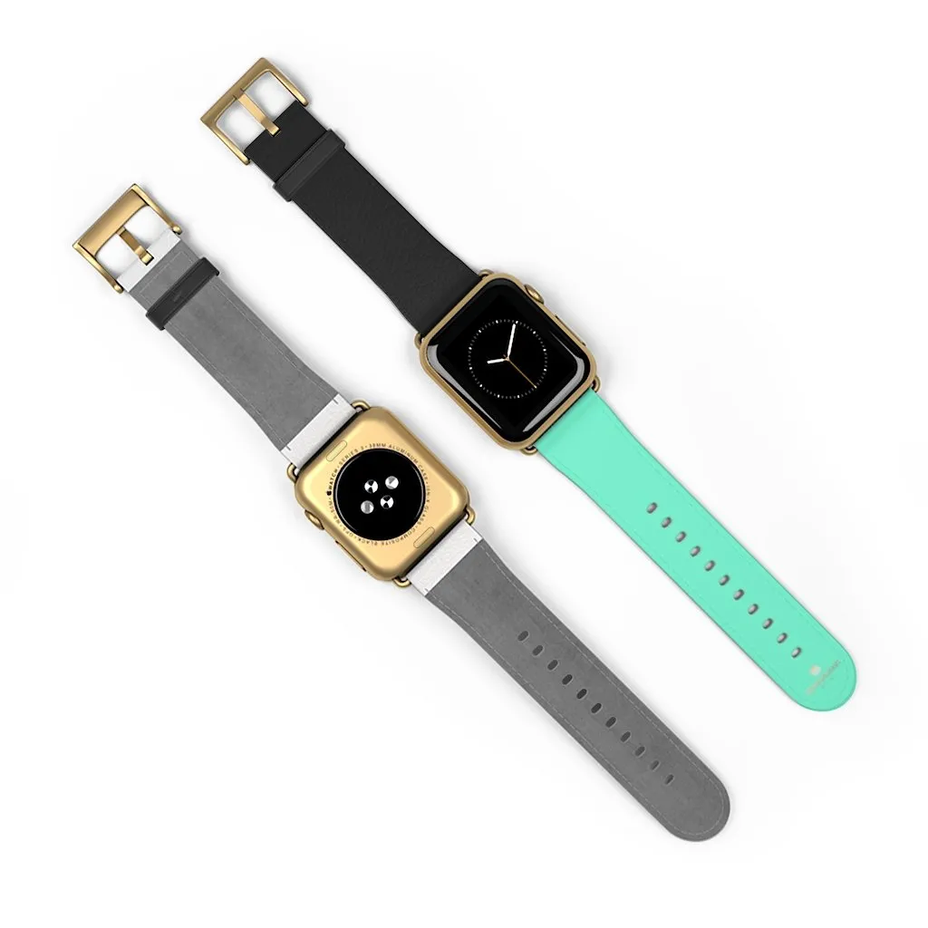 Dual Color Black & Light Blue 38mm/ 42mm Watch Band For Apple Watch- Made in USA