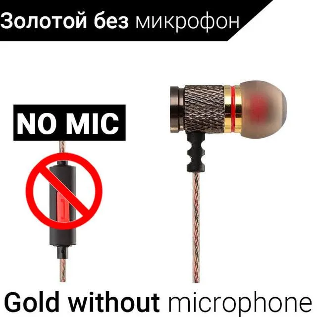 Ear buds Stereo Metal Earphones with Microphone