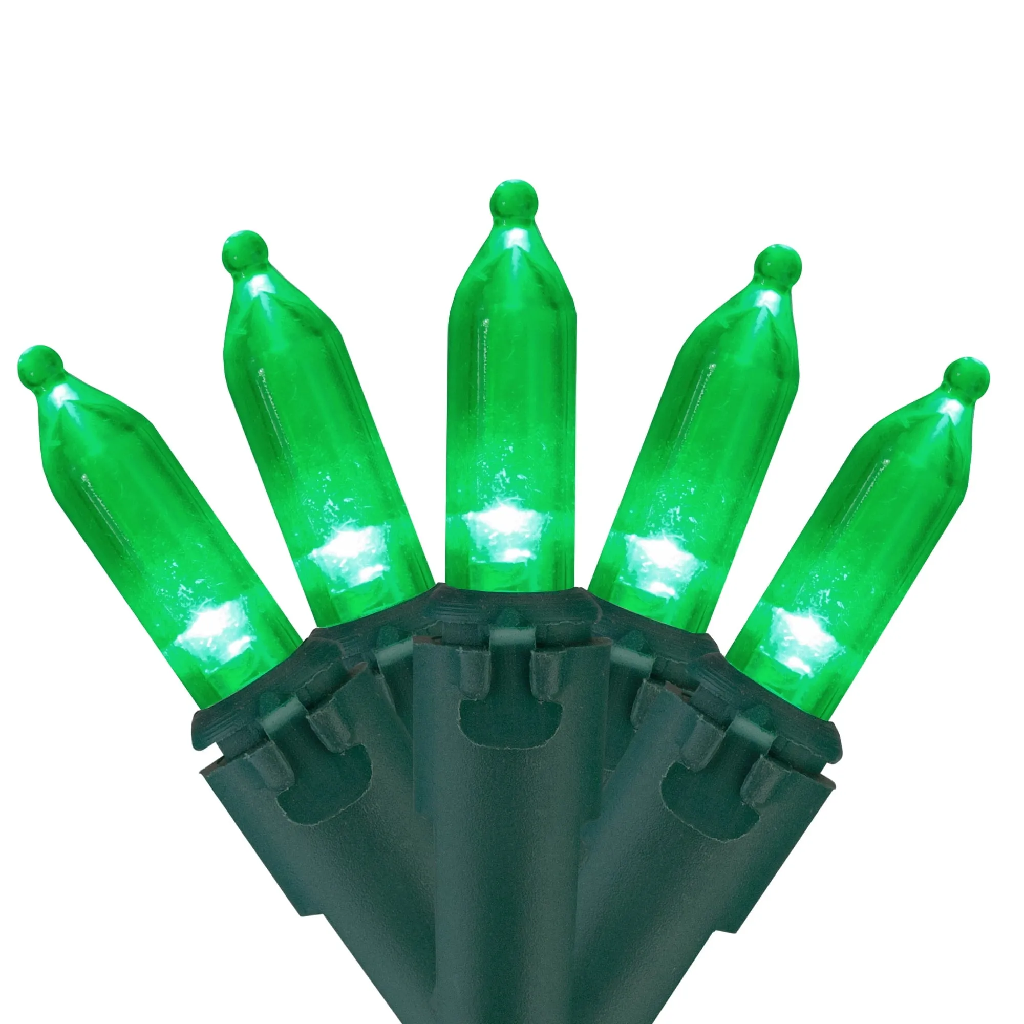 essential 100ct LED Mini Christmas Lights Green - 33' Green Wire Green