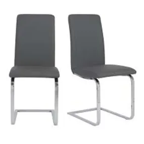 Euro Seceretarial Side Chair Chrome Base 80kg Grey