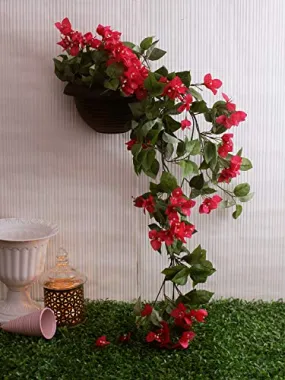 Fourwalls 42 inches/105 cm Tall Artificial Beautiful Bougainvillea Bush for Party, or Home Decoration (Red)