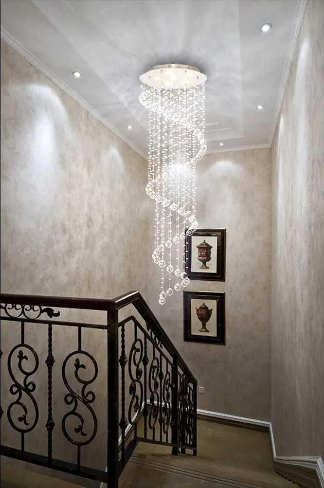 GANE-SHART GA Crystal Glass Chandelier Yellow LED Light Ceiling Decoration for Banquet Hall, Living Room, Stair Area, Hotels, Temples, Office, Resort (Height - 8 Foot)