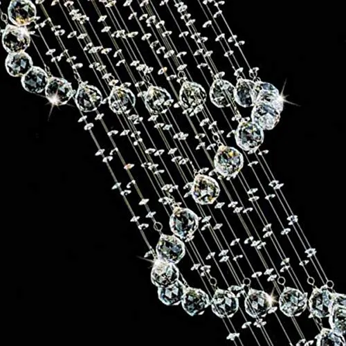 GANE-SHART GA Crystal Glass Chandelier Yellow LED Light Ceiling Decoration for Banquet Hall, Living Room, Stair Area, Hotels, Temples, Office, Resort (Height - 8 Foot)