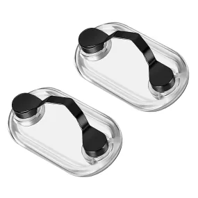 HASTHIP® 2Pcs Magnetic Glasses Holder, Stainless Steel Eyeglasses Holder, Magnet Name Tag Badge Holder Clip Eyewear Hook, Attaches to All Clothing (Black)