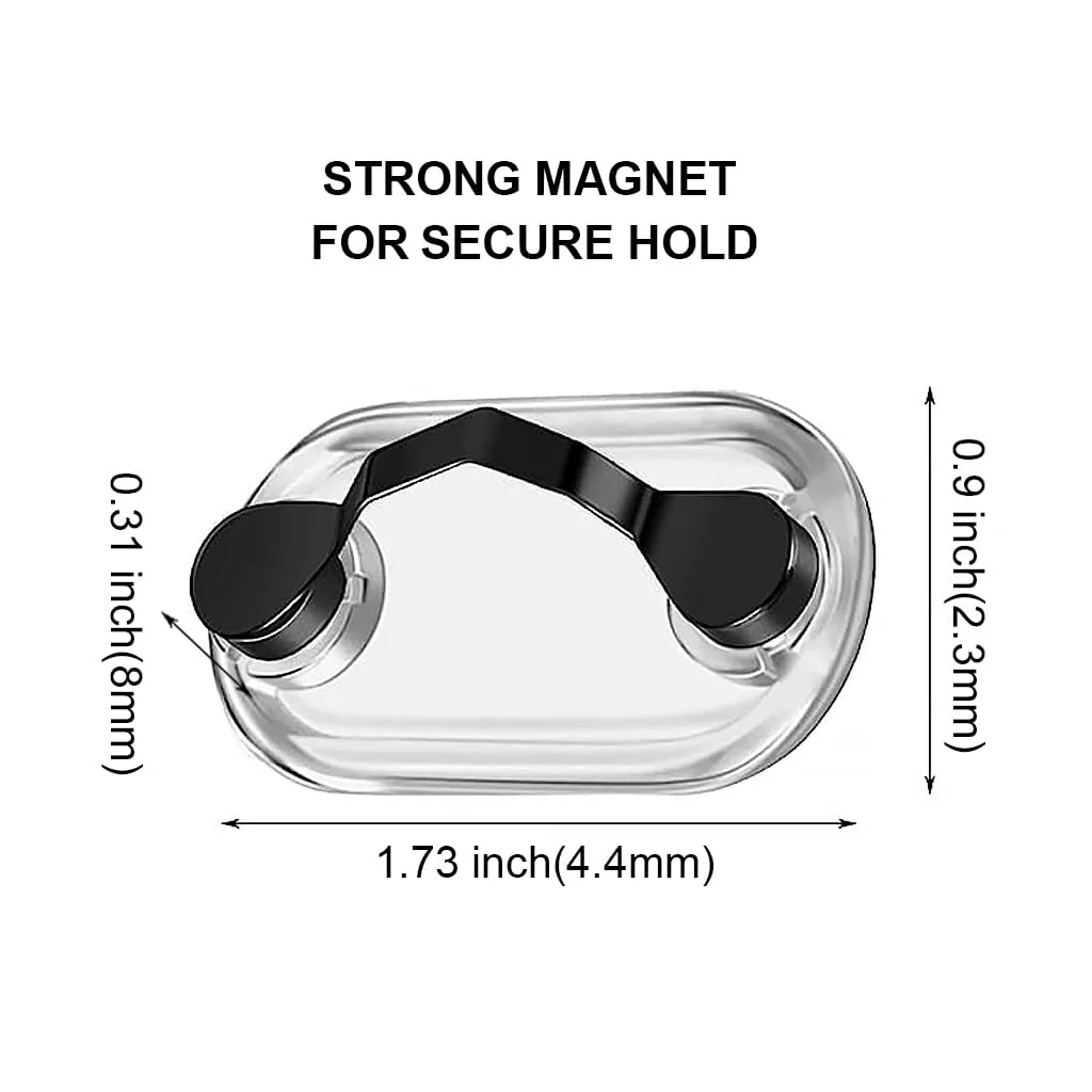 HASTHIP® 2Pcs Magnetic Glasses Holder, Stainless Steel Eyeglasses Holder, Magnet Name Tag Badge Holder Clip Eyewear Hook, Attaches to All Clothing (Black)