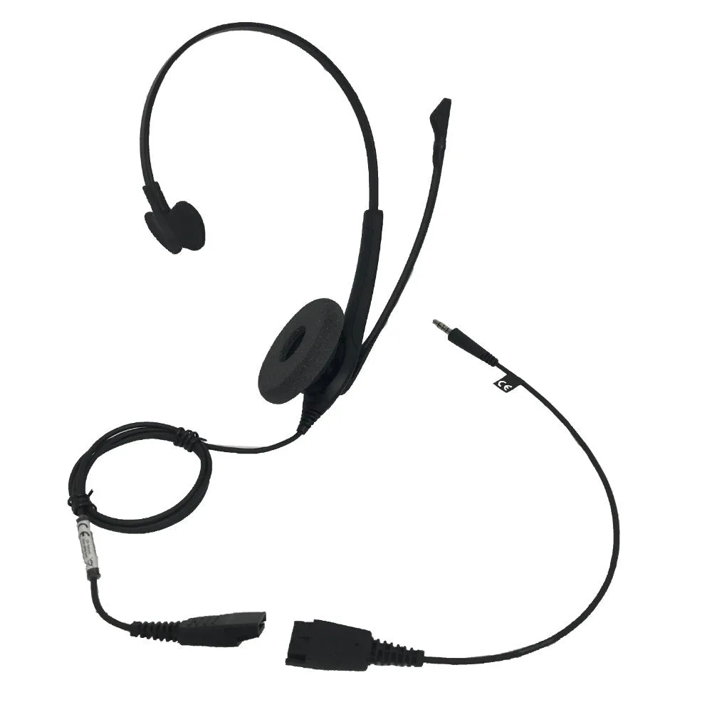 Jabra BIZ 1500 Mono Pro Noise-cancellation Headset for 3.5mm Port laptop & mobile with QD adaptor