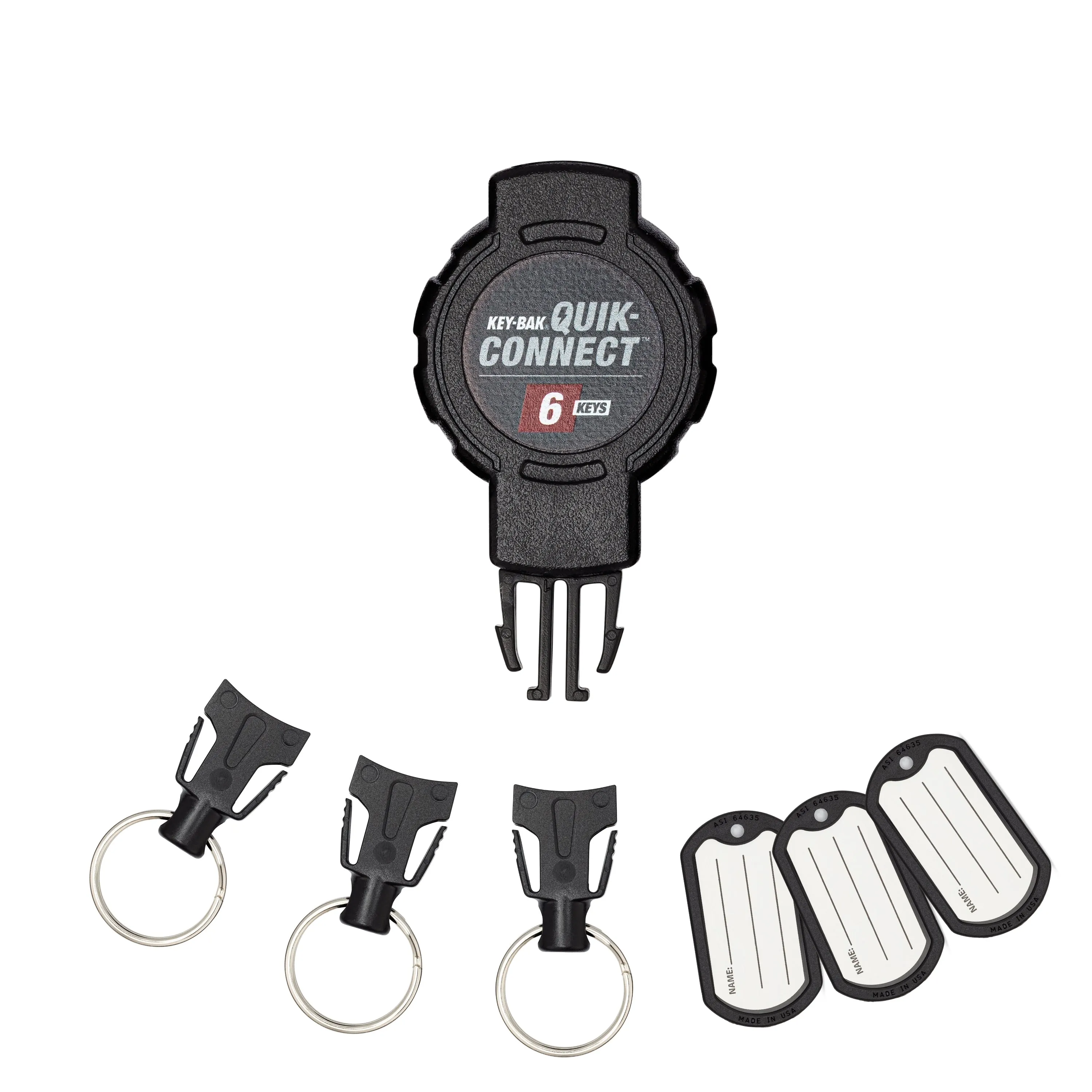 KEY-BAK Quik-Connect Key Management Removable and Retractable Keychain