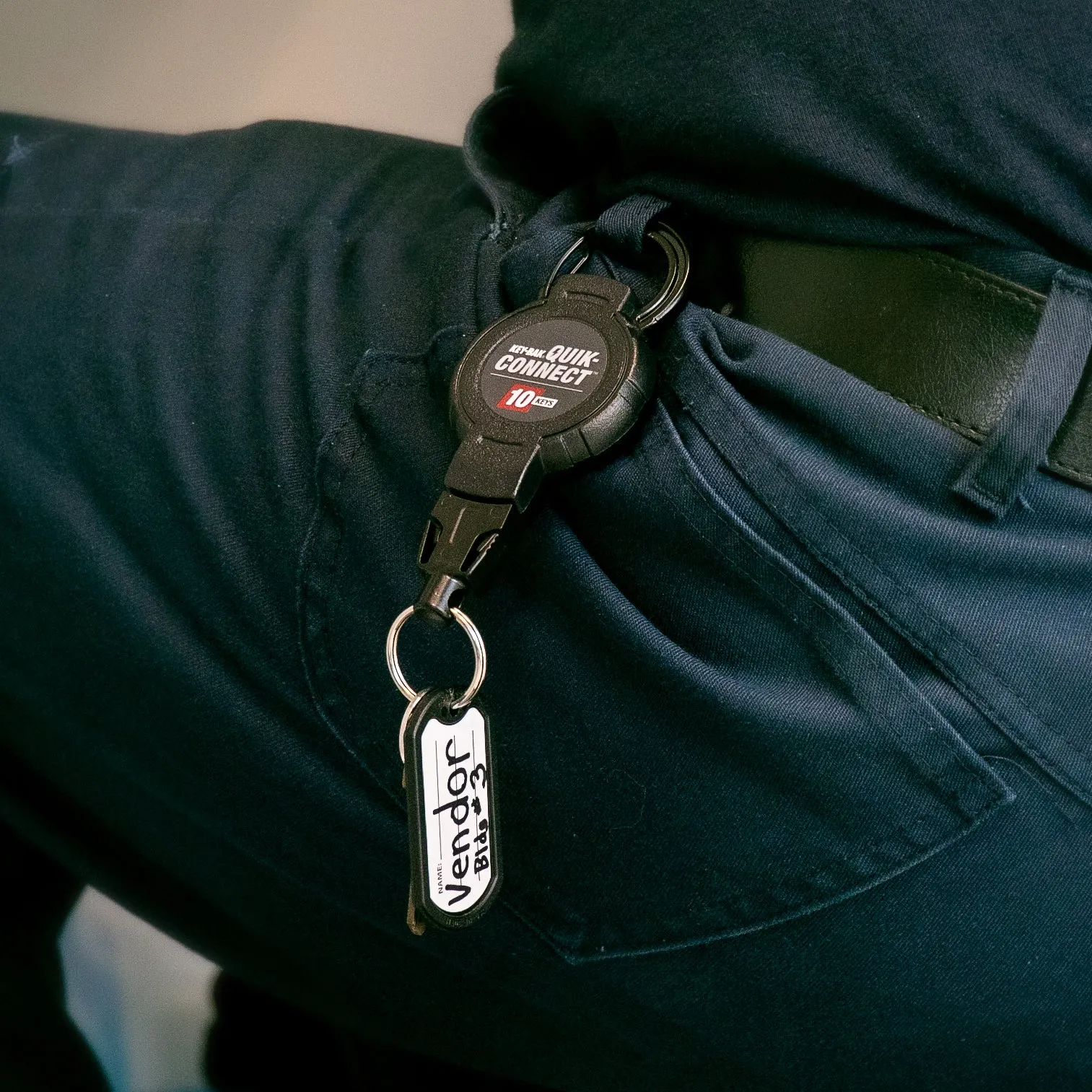KEY-BAK Quik-Connect Key Management Removable and Retractable Keychain