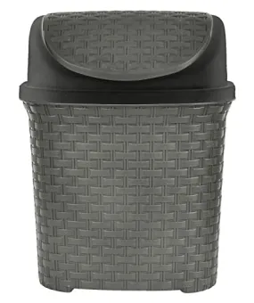 Kuber Industries Multiuses Plastic Dustbin For Home, Kitchen, Office, Bathroom With Swing Lid 7 Litre (Grey)-47KM0702