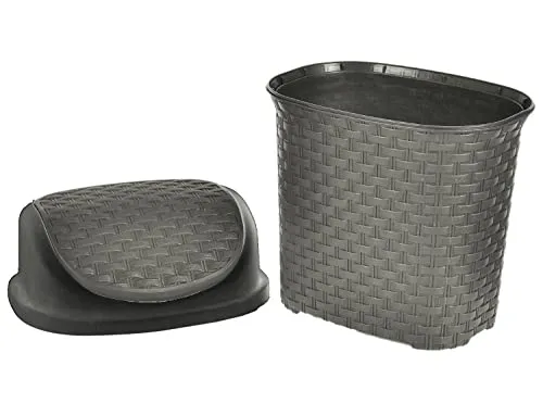Kuber Industries Multiuses Plastic Dustbin For Home, Kitchen, Office, Bathroom With Swing Lid 7 Litre (Grey)-47KM0702
