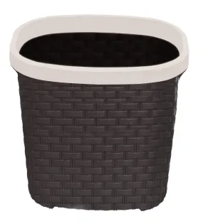 Kuber Industries Plastic Open Plastic Dustbin Without Lid|Garbage Bin, Trash Can, Waste Bin, 7 Litre (Brown)
