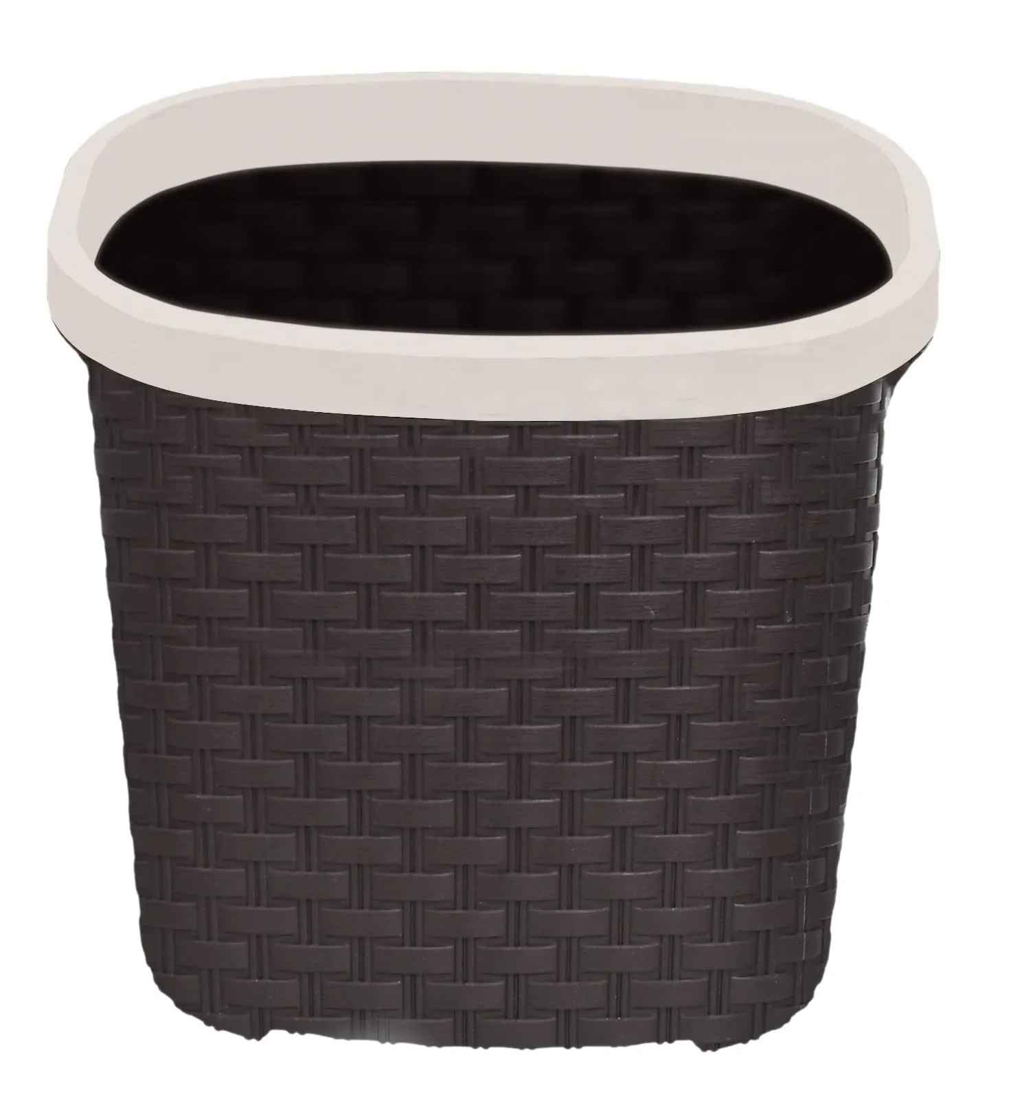 Kuber Industries Plastic Open Plastic Dustbin Without Lid|Garbage Bin, Trash Can, Waste Bin, 7 Litre (Brown)