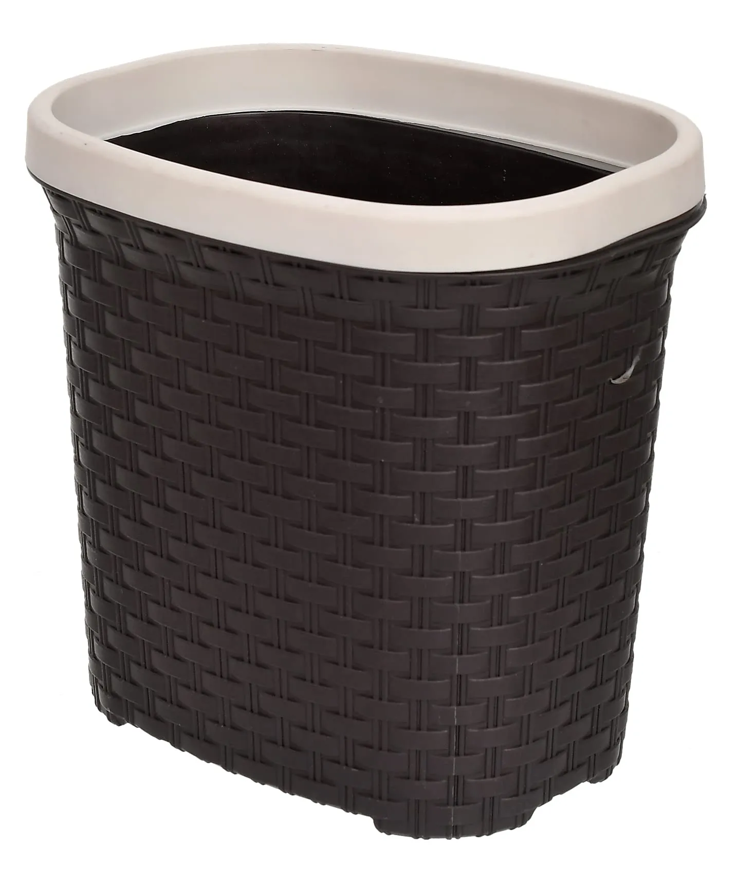 Kuber Industries Plastic Open Plastic Dustbin Without Lid|Garbage Bin, Trash Can, Waste Bin, 7 Litre (Brown)