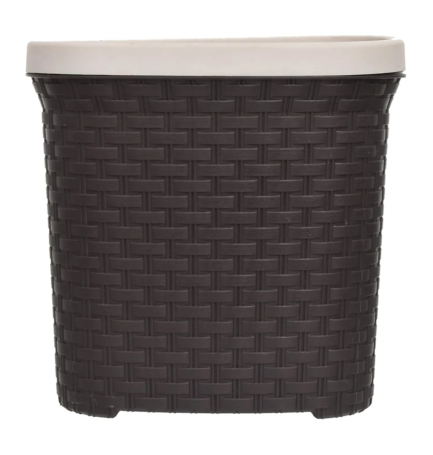 Kuber Industries Plastic Open Plastic Dustbin Without Lid|Garbage Bin, Trash Can, Waste Bin, 7 Litre (Brown)