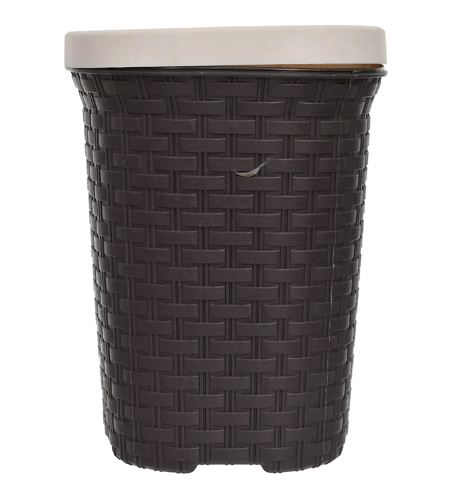 Kuber Industries Plastic Open Plastic Dustbin Without Lid|Garbage Bin, Trash Can, Waste Bin, 7 Litre (Brown)