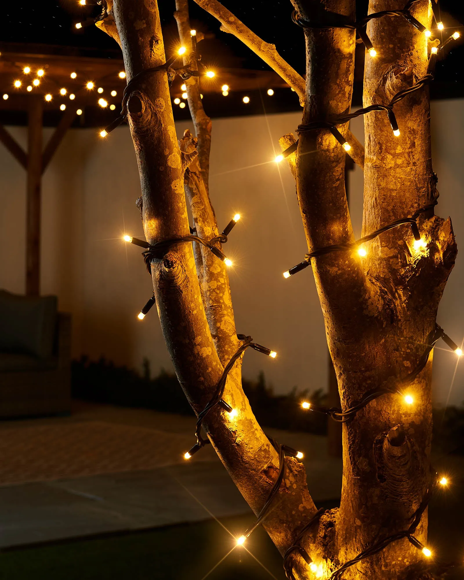 LINK PRO Twinkle LED String Lights, Black Cable, Warm White