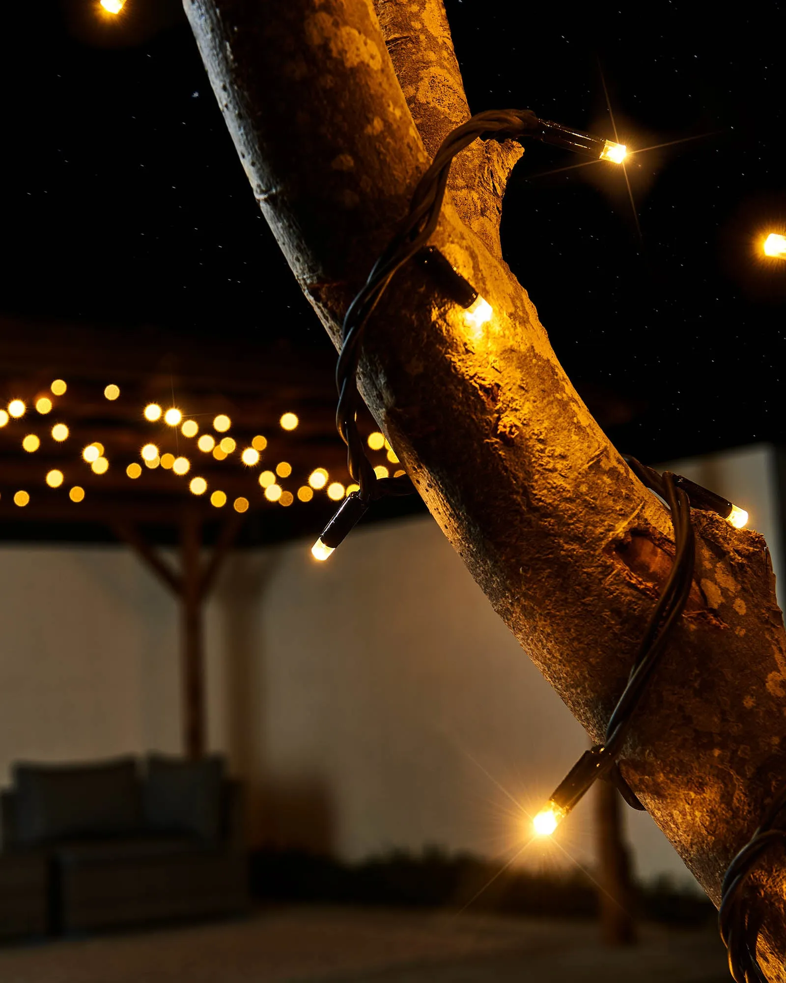 LINK PRO Twinkle LED String Lights, Black Cable, Warm White