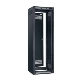 Lowell Mfg Equipment Rack-Seismic-35U, 27in Deep, 1pr Adjustable Rails, Rear Door