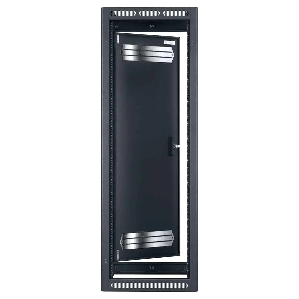 Lowell Mfg Equipment Rack-Seismic-40U, 27in Deep, 1pr Adjustable Rails, Rear Door