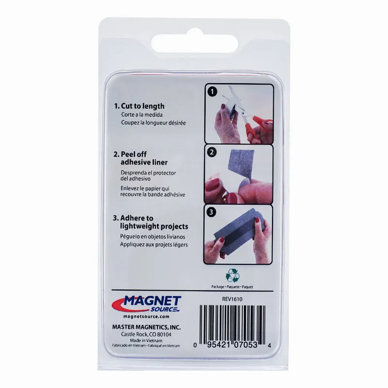 Magnet Source 1 in. W X 30 in. L Mounting Tape Black