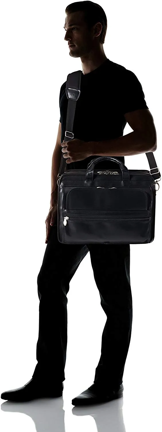 McKlein USA P Series Elston 15.6 Inch Leather Double Compartment Laptop Case