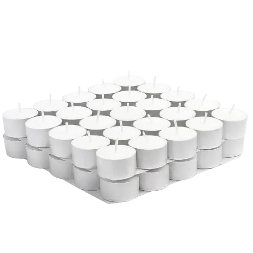 ME-ONE 9 Hour Burning Big Tealight Candles 30g Tea Candles Long Burning Wax Candles Set of 50