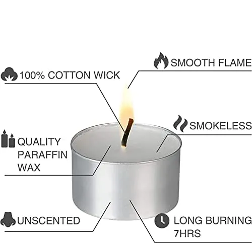 ME-ONE 9 Hour Burning Big Tealight Candles 30g Tea Candles Long Burning Wax Candles Set of 50