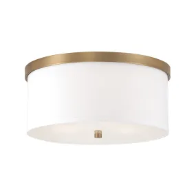 Midtown 3-Light Flush Mount in Aged Brass