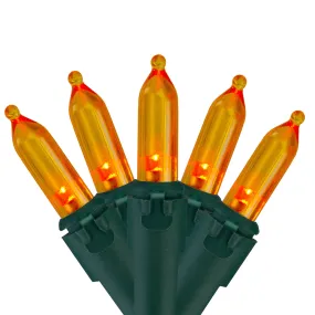 modern 100ct LED Mini Christmas Lights Green - 33' Green Wire Orange