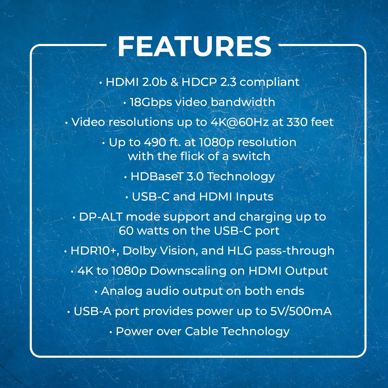 OREI 4K HDMI/USB-C HDBaseT 3.0 Extender Over CAT6/7 With KVM (UHD-EXB330CU-K)