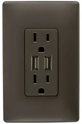 Pass & Seymour® TM826USBDBCCV4 Combo USB Charger, 15 Amp, Dark Bronze