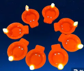RavSo Water Sensor Led Diyas Candle with Water Sensing Technology E-Diya, Warm Orange Ambient Lights, Battery Operated Led Candles for Home Decor, Festivals Decoration (Plastic LED Diyas 20)