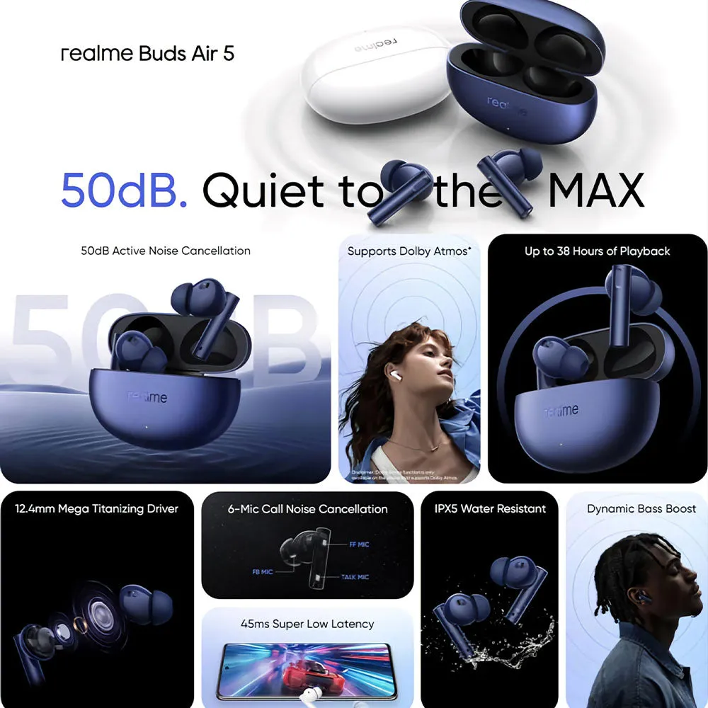 Realme Buds Air 5 RMA2301 Earbuds - White