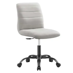 Ripple Armless Vegan Leather Office Chair Black Light Gray EEI-4974-BLK-LGR