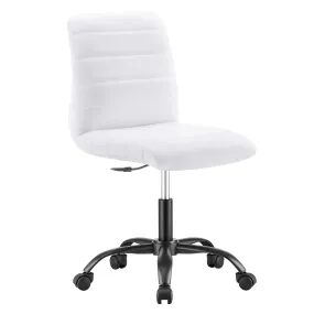 Ripple Armless Vegan Leather Office Chair Black White EEI-4974-BLK-WHI