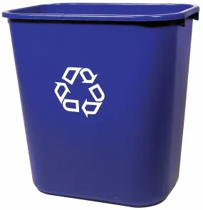 RUBBERMAID WASTEBASKET RECT 28-1/8qt W/U-RECYCLE SYMBOL